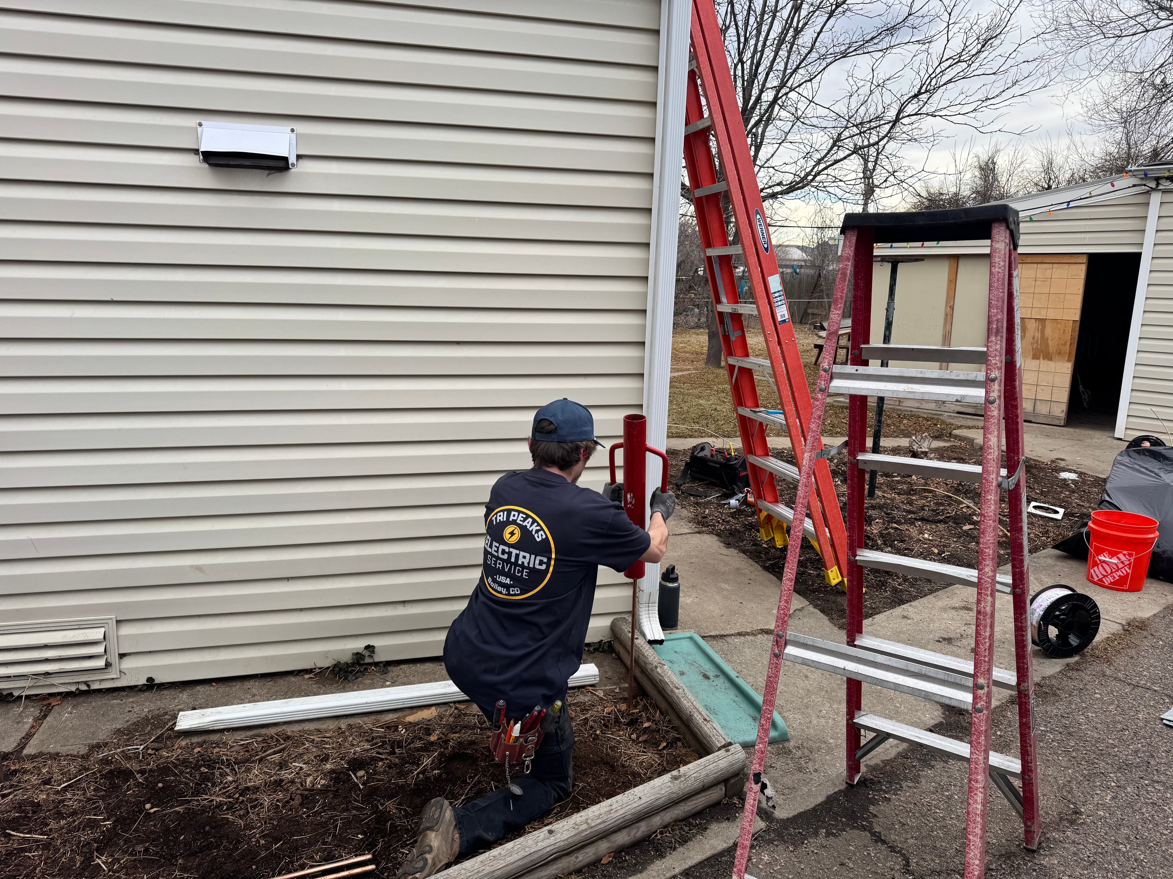 Outdoor lighting installation — mountain property, Bailey CO