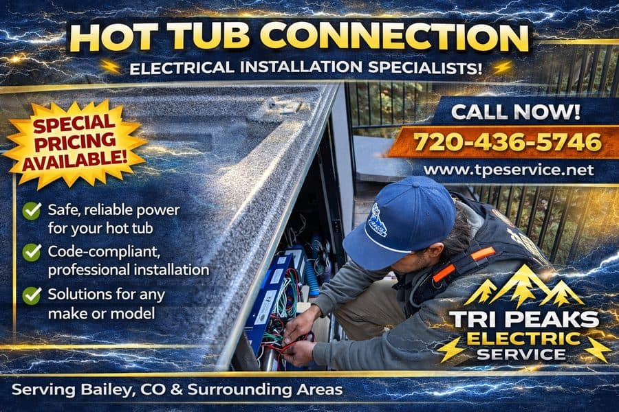 Hot tub electrical hookup special — Tri Peaks Electric Bailey CO